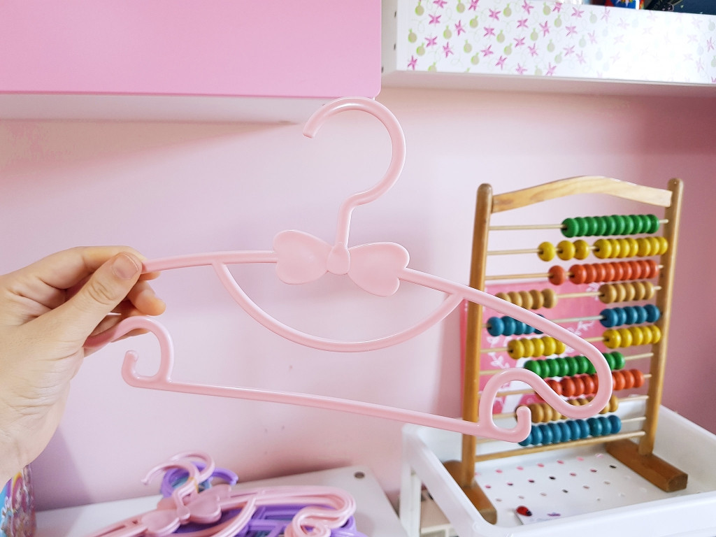 ManGotree Grucce Per Bambini Per L'armadio Della Scuola Materna, 28cm-36.8cm Grucce Regolabili Antiscivolo Per Bambini, Grucce Impilabili Salvaspazio Per Bambini E Ragazzi (20 Pacchetti, Rosa