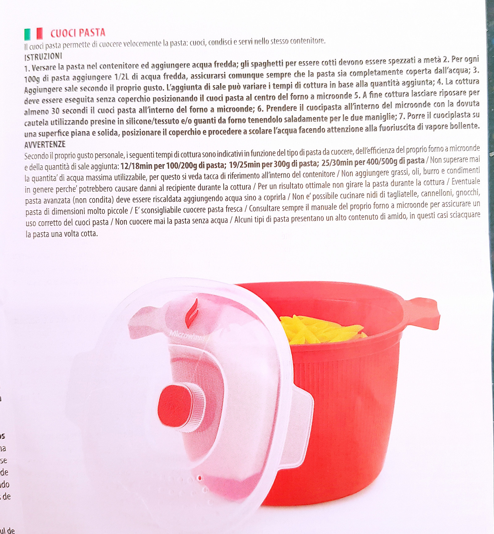 cucinare la pasta al microonde