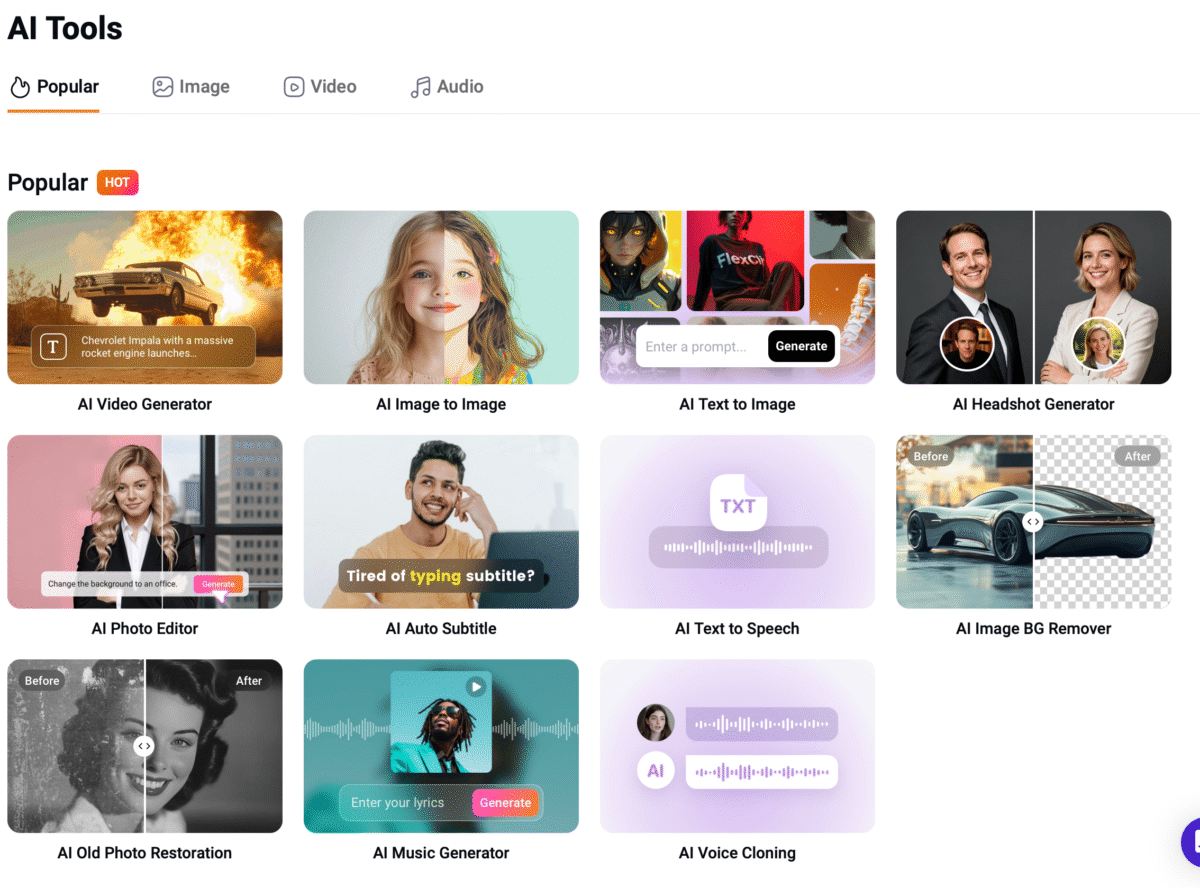 Come creare un video AI di oltre 20 secondi con FlexClip partendo da una sola foto