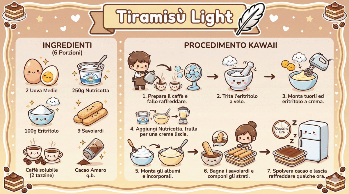 Tiramisù: Tradizionale vs Light – metà calorie 😱 una sorprendente scoperta! 5 ricetta tiramisù light