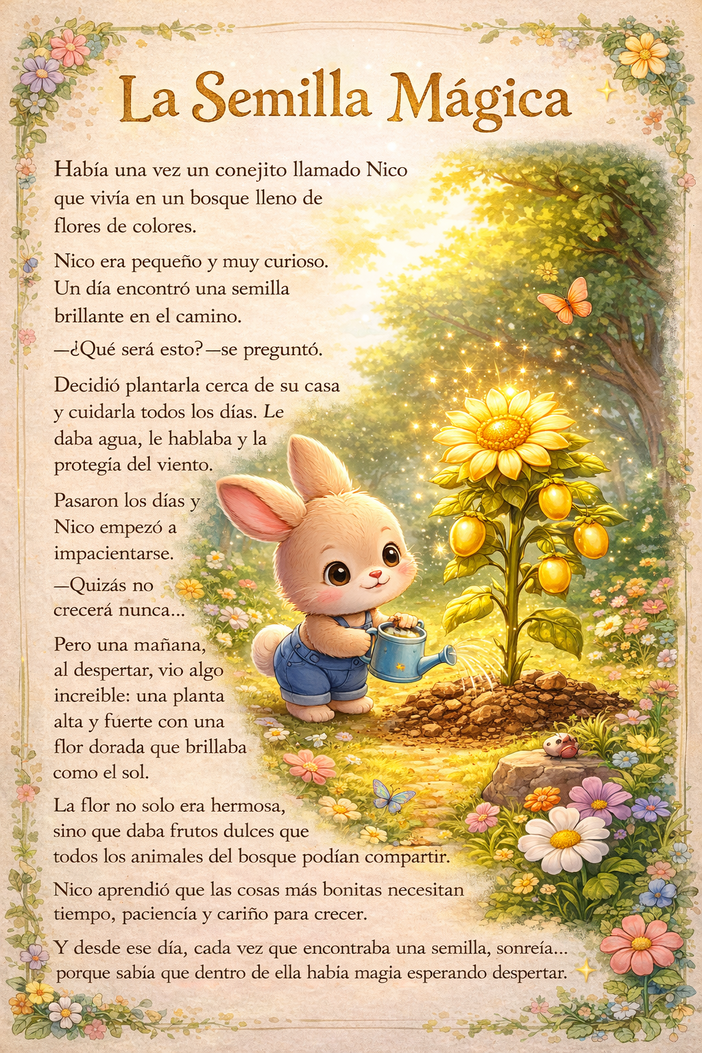 La Semilla Mágica: breve fiaba in spagnolo con traduzione facile e scheda stampabile + esercizi