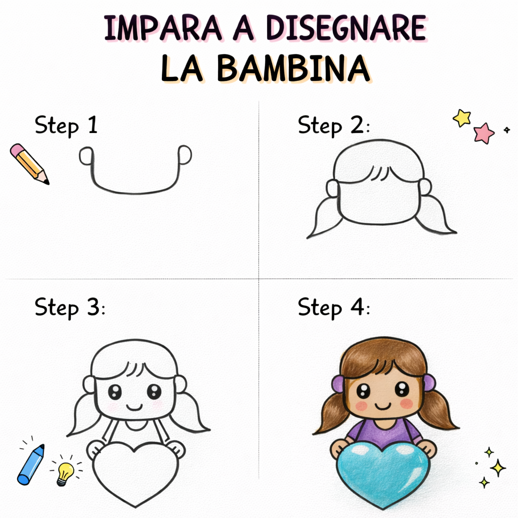 Tutorial disegno facili per bambini: immagini con passaggi in 4 step! 2 Tutorial disegno facili per bambini: immagini con passaggi in 4 step!