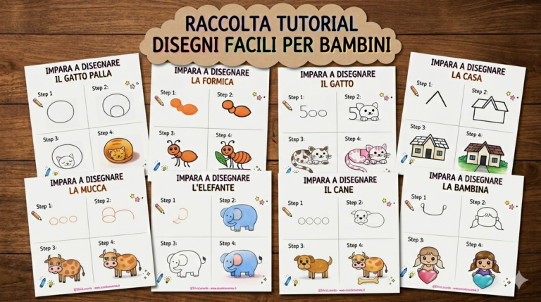 Tutorial disegno facili per bambini: immagini con passaggi in 4 step!