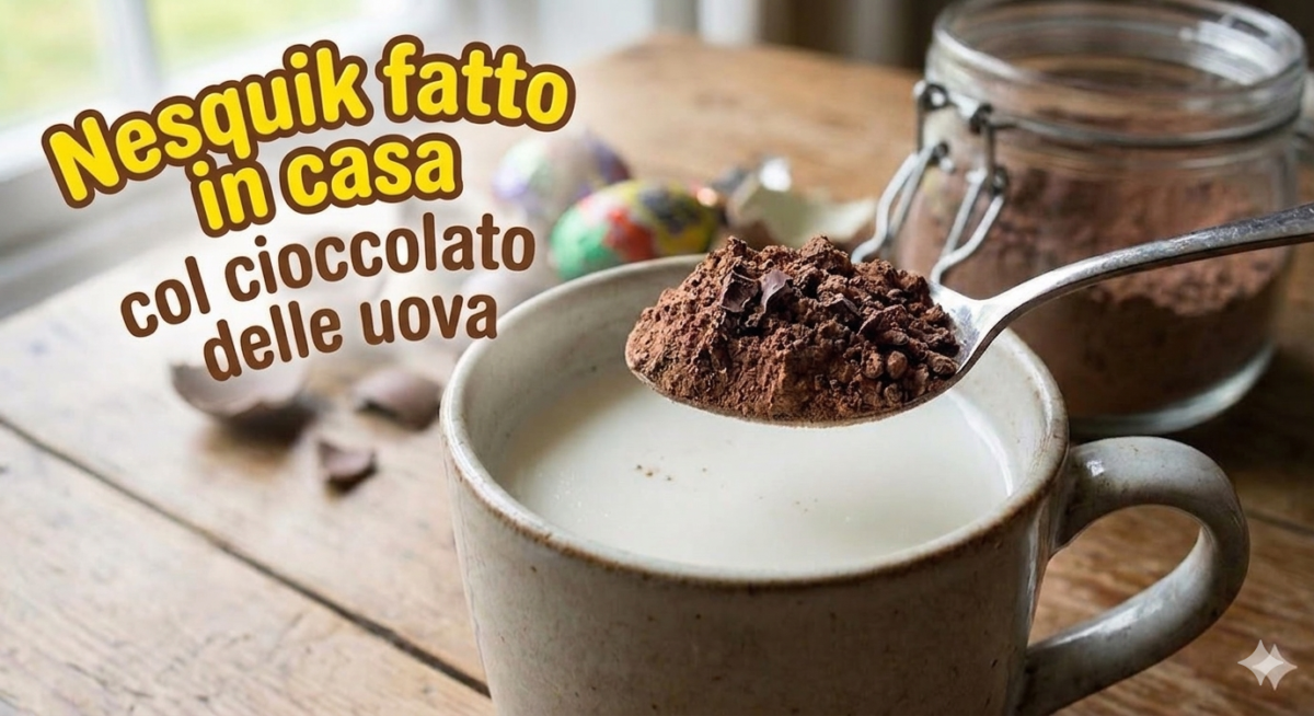 Nesquik fatto in casa con il cioccolato avanzato delle uova di Pasqua