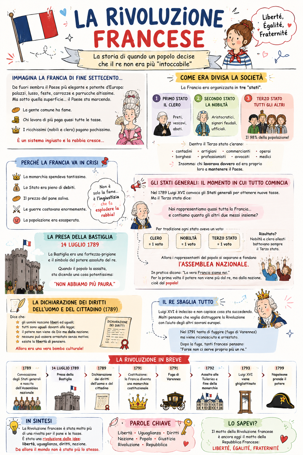 La rivoluzione Francese (spiegata facile) con infografica stampabile 2 Infografica Rivoluzione Francese
