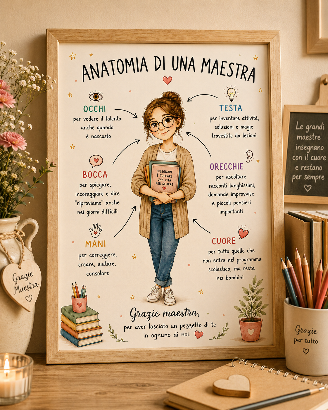 Regalo fine anno maestra da stampare: “Anatomia di una maestra”