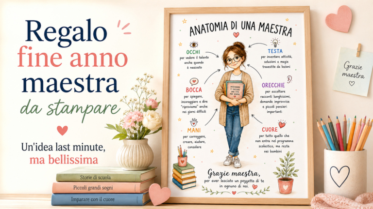 Regalo fine anno maestra da stampare: “Anatomia di una maestra”