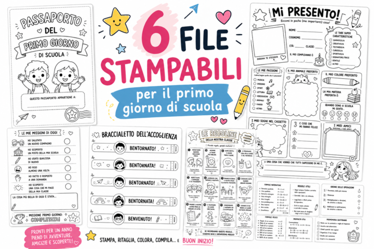 6 file stampabili per accogliere i bambini il primo giorno di scuola