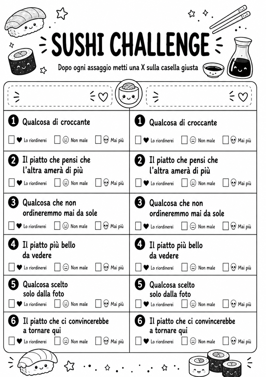 Trasformare una cena al ristorante di Sushi in un gioco interattivo - Idea + File Stampabile! 3 Trasformare una cena al ristorante di Sushi in un gioco interattivo - Idea + File Stampabile!