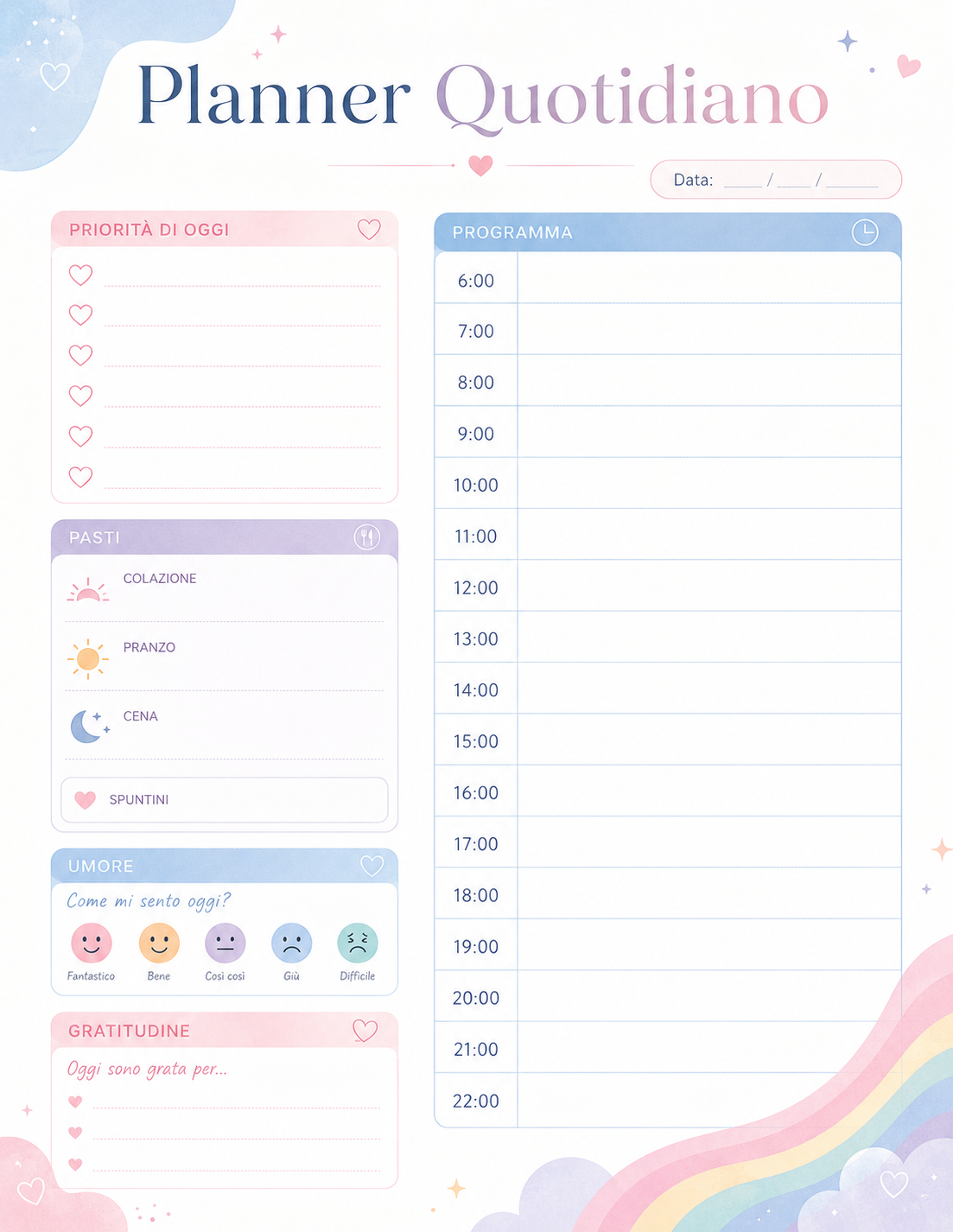7 Planner Giornalieri pronti da Stampare GRATIS