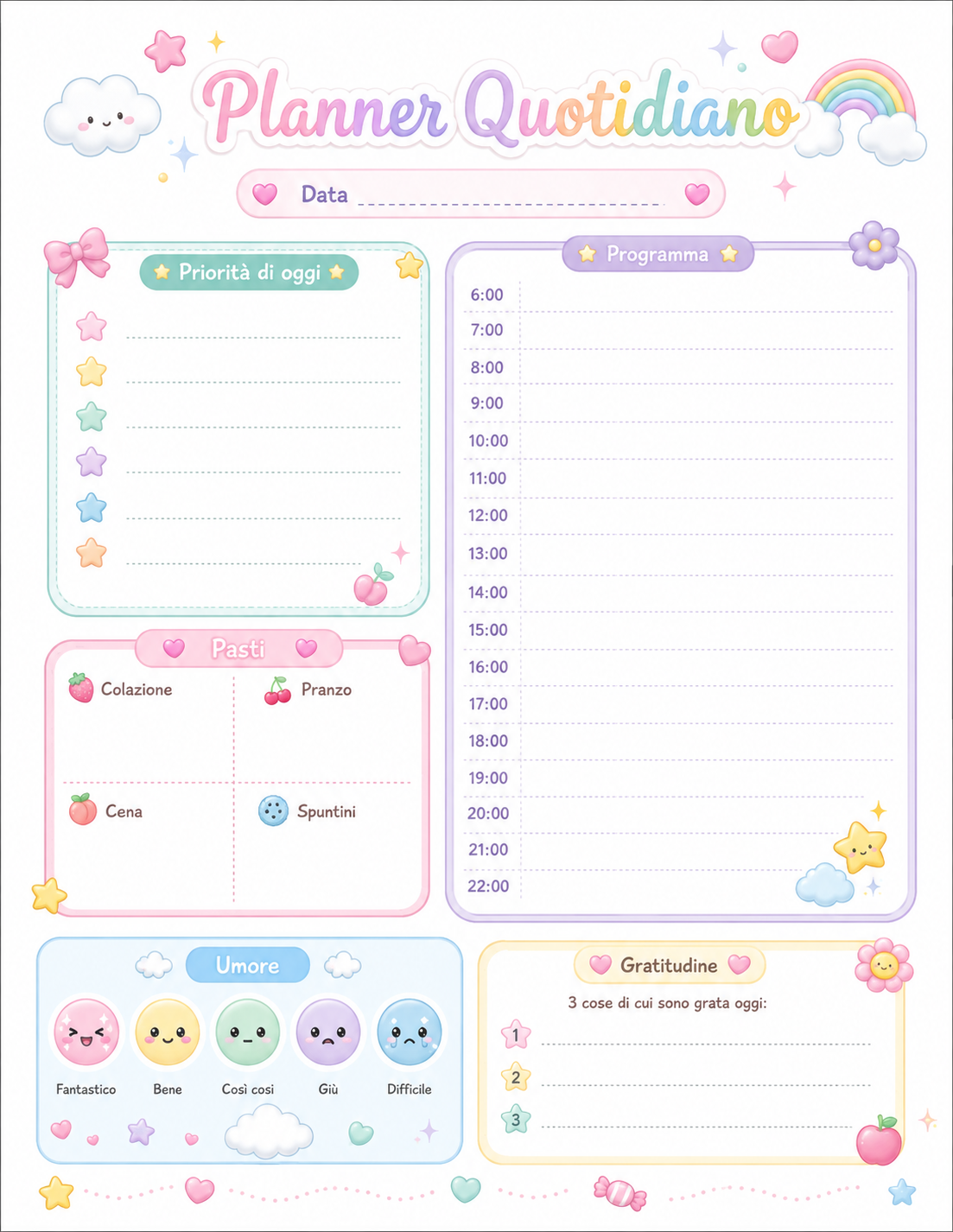 7 Planner Giornalieri pronti da Stampare GRATIS