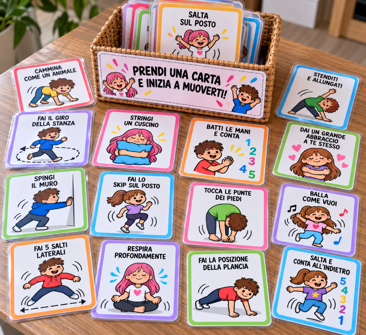 Carte del movimento per bambini: un gioco semplice per fare una pausa e… muoversi! 🎴🤸