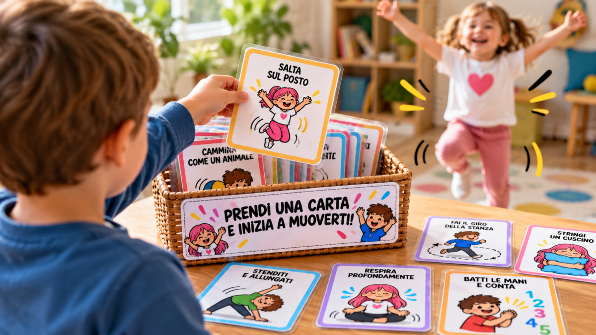Carte del movimento per bambini: un gioco semplice per fare una pausa e… muoversi! 🎴🤸