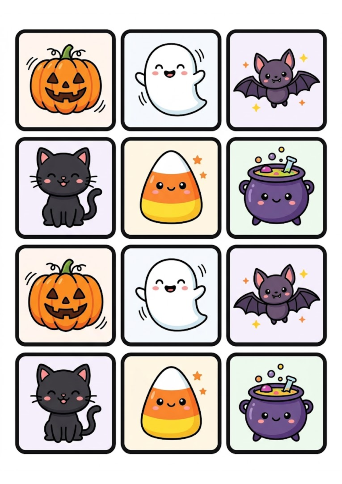 memory di halloween stampabile