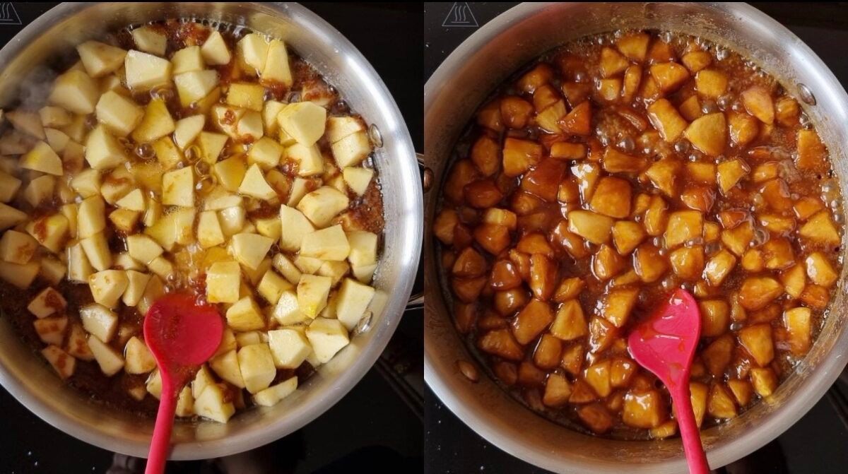 Blondies alle mele e cannella con glassa allo sciroppo d’acero 2 Blondies alle mele e cannella con glassa allo sciroppo d’acero