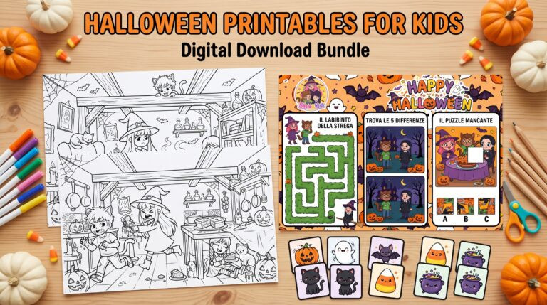 STAMPABILI GRATIS PER HALLOWEEN: UNA FESTA MAGICA A CASA 🎃